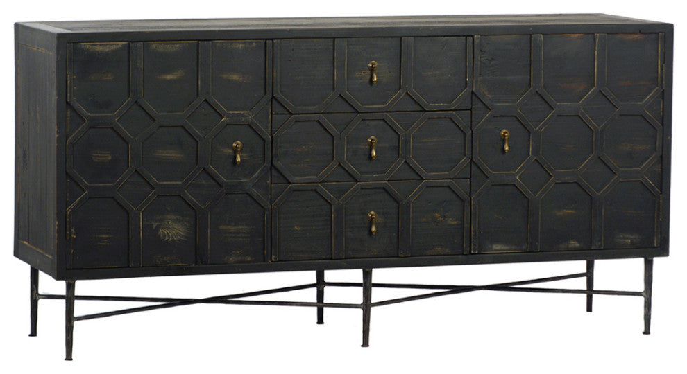 Black Octagon Modern Sideboard