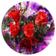 Five Red Roses Abstract Background, Floral Disc Metal Wall Art, 23"