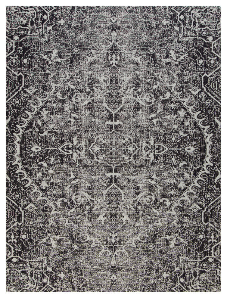 40" x 54" La Cienega Black and White 1/4" Rug'd Chair Mat