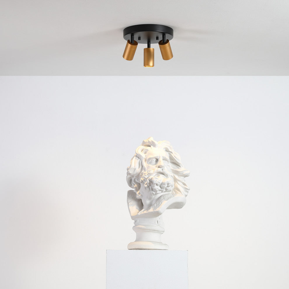 Vidalite Shura Integrated LED 3 Head Flush Mount, Gold