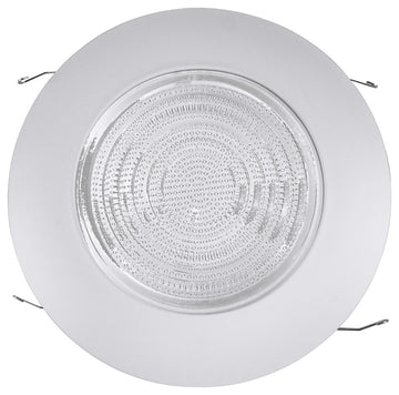 6" White Recessed ABS Lexan Shower Trim with Glass Fresnel Lens (17572)
