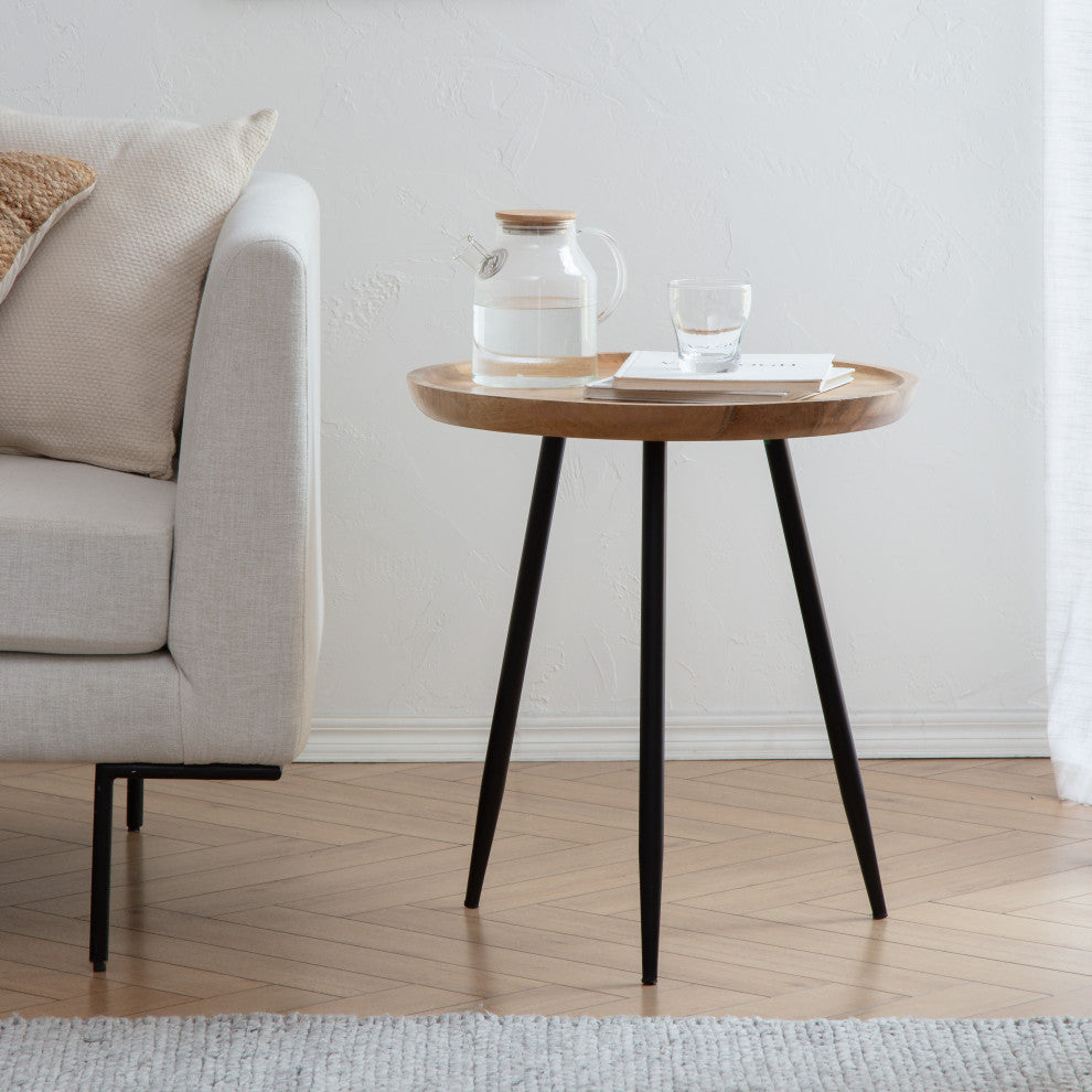 Chervey Tri Pin Side Table, Natural