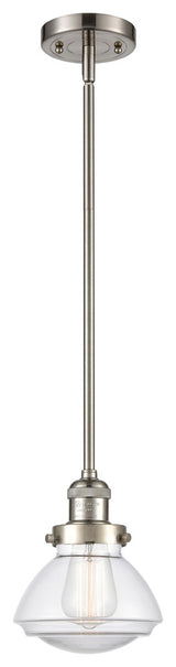 Olean 1-Light Mini Pendant, Brushed Satin Nickel, Clear