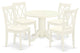 5Pc Dining Set, Round Table, Four Kitchen Chairs, White Finish