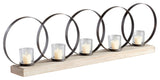 Cyan Design Ohhh Five Candle Candleholder, Raw Iron and Natural Wood