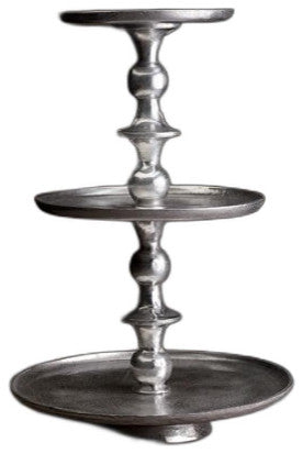 Round Silver Polished Three Tier Stand
