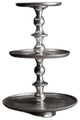 Round Silver Polished Three Tier Stand