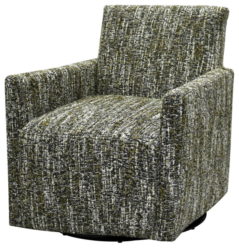 Lounge Upholstered Swivel Club Chair, Paris Green