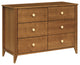 Sprout 6-Drawer Double Dresser, Chestnut Natural