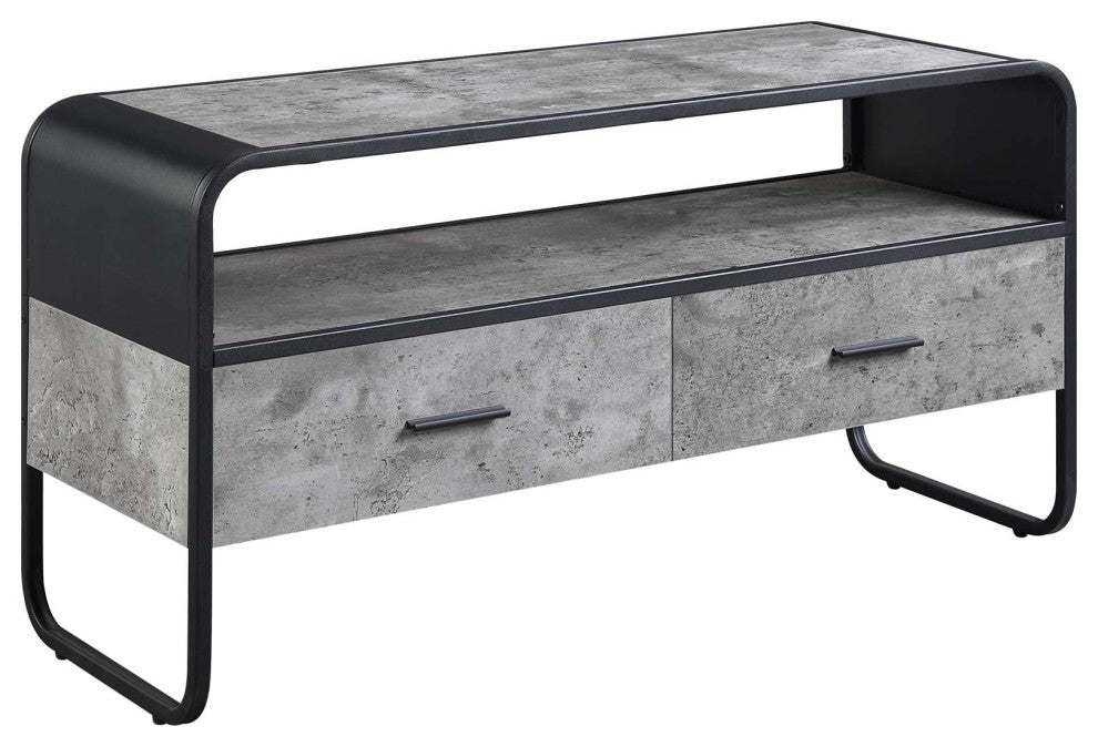 TV Stand With Storage for TV's up to 42 Inch, Concrete Gray