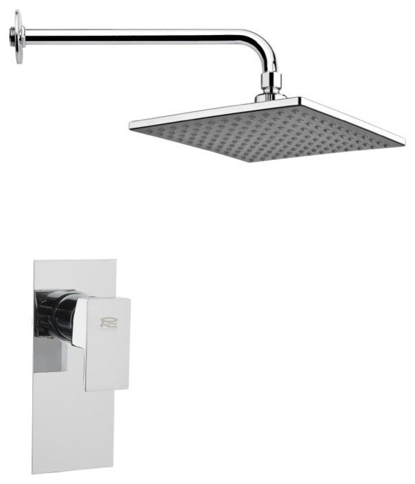 Chrome Shower Faucet Set With 9" Rain Shower Head