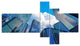 Elevated Business Buildings, Cityscape Canvas Art Print, 60"x32", 5 panels