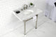 Kingston Brass LMS36MOQ6 36" Carrara Marble Console Sink, Legs