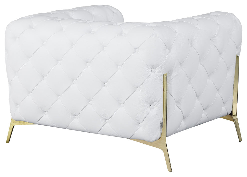 Angelica Italian Leather 2 Chair Set, White