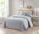 Bibb Home 4 Piece Solid Quilt Set, Silver, Twin