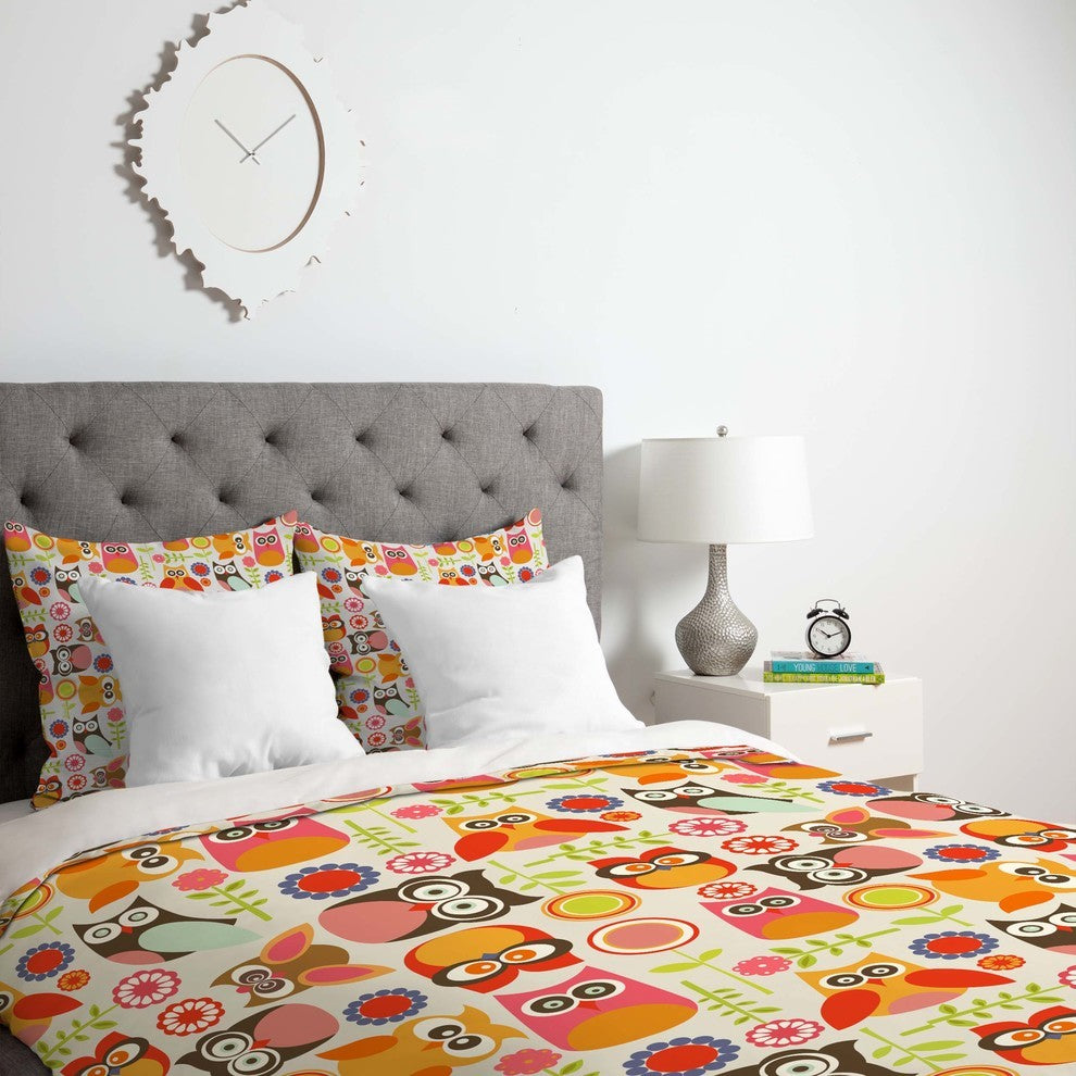Deny Designs Valentina Ramos Cute Little Owls Duvet Cover - Lightweight