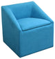 21" Modern Aqua Blue Cubed Accent Storage Chair