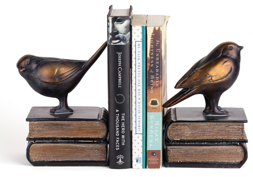 Danya B. 2-Piece Birds on Books Bookend Set