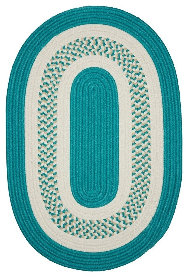 Colonial Mills Crescent NT52 Teal Indoor/Outdoor Area Rug, Oval 4'x6'