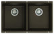 29.75"x18-1/8" Precis Silgranit Equal Double Bowl Sink, Cafe Brown