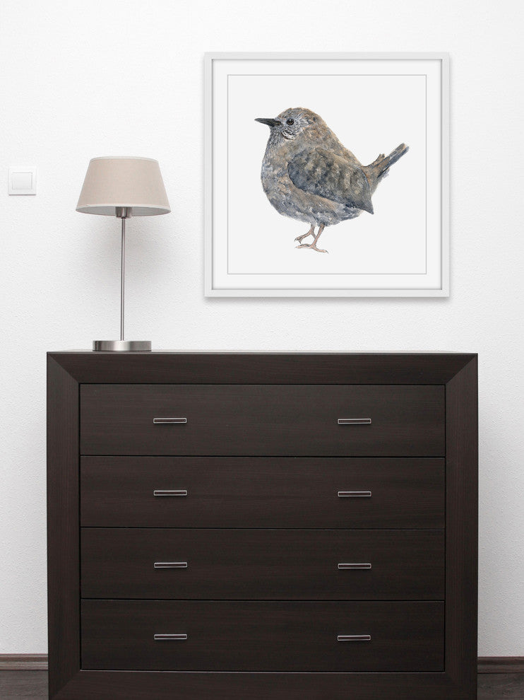 Marmont Hill, "Wren Bird" by Thimble Sparrow Framed Painting Print, 12x12