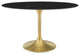 Tulip 54" Oval Artificial Marble Dining Table-Gold Black