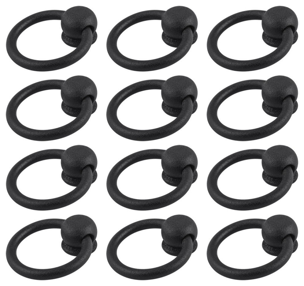 12 Cabinet Ring Pulls Mission Black Wrought Iron |