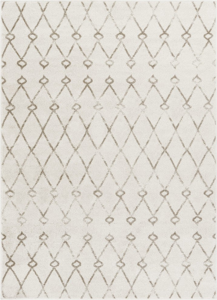 Well Woven Serenity Passione Modern Moroccan Trellis Ivory Area Rug SE-102