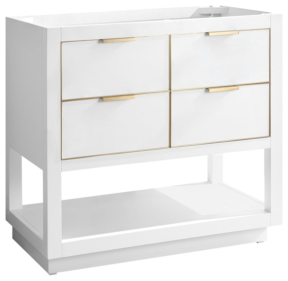 Avanity Allie 36" Vanity Only, White With Matte Gold Hardware