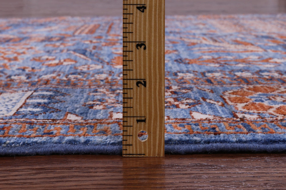 4' 10" X 13' 10" Persian Fine Serapi Hand-Knotted Wool Rug - Q12901