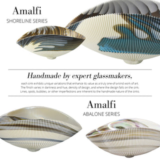 Amalfi Murano Glass Bathroom Sink, Abalone