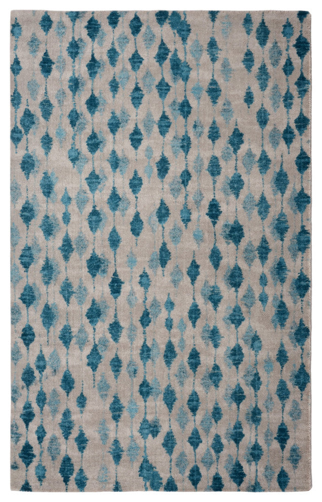 Blue Pendant Contemporary Modern Area Rug, 5'x7'