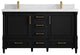 Aberdeen 60 Double Bathroom Vanity in Black 2" Empira Quartz