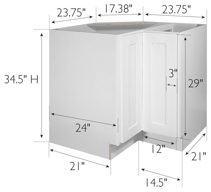 Traditional Corner Pantry Cabinet, Paneled Doors With Ample Storage Space, White
