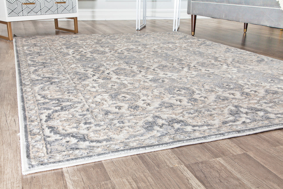 Rugs America Emali Grey Taupe Vintage Farmhouse Area Rug 8'x10'
