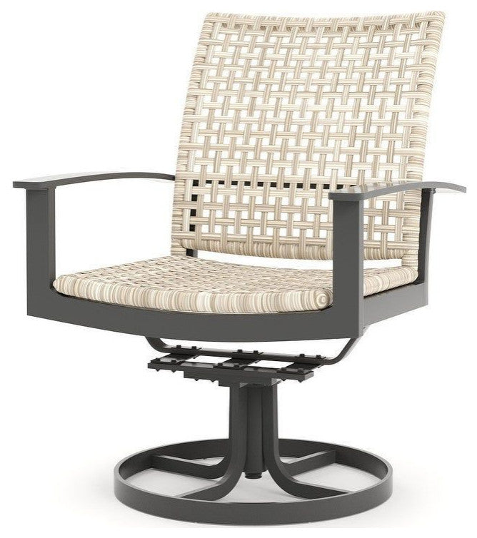 Jasper Swivel Rocker Dining Chair, Textured Pewter