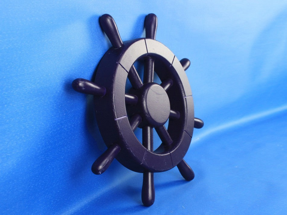 Decorative Decorative Ship Wheel, Dark Blue, 12"