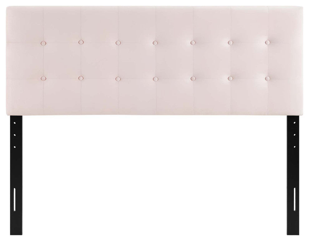 Pink Emily Full Biscuit Tufted Performance Velvet Headboard