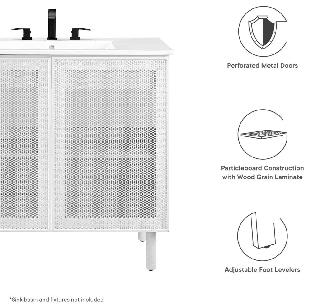 Calla 36" Perforated Metal Bathroom Vanity Cabinet (Sink Basin Not Included) - W