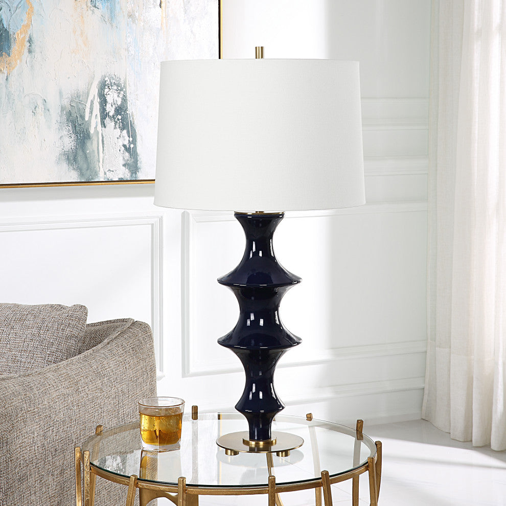 Uttermost 30196 Coil Sculpted Blue Table Lamp