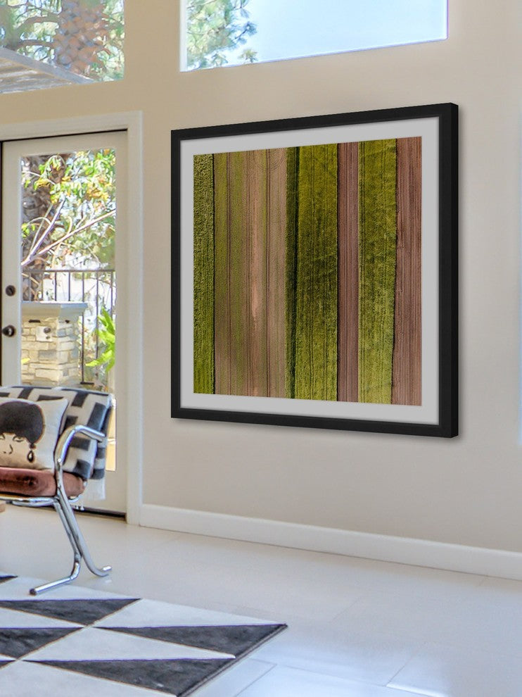 "Crop Rows" Framed Print by Karolis Janulis