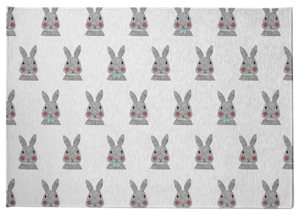Bunny Fluffle Easter Chenille Rug, Wave Top Blue, 8'x10'
