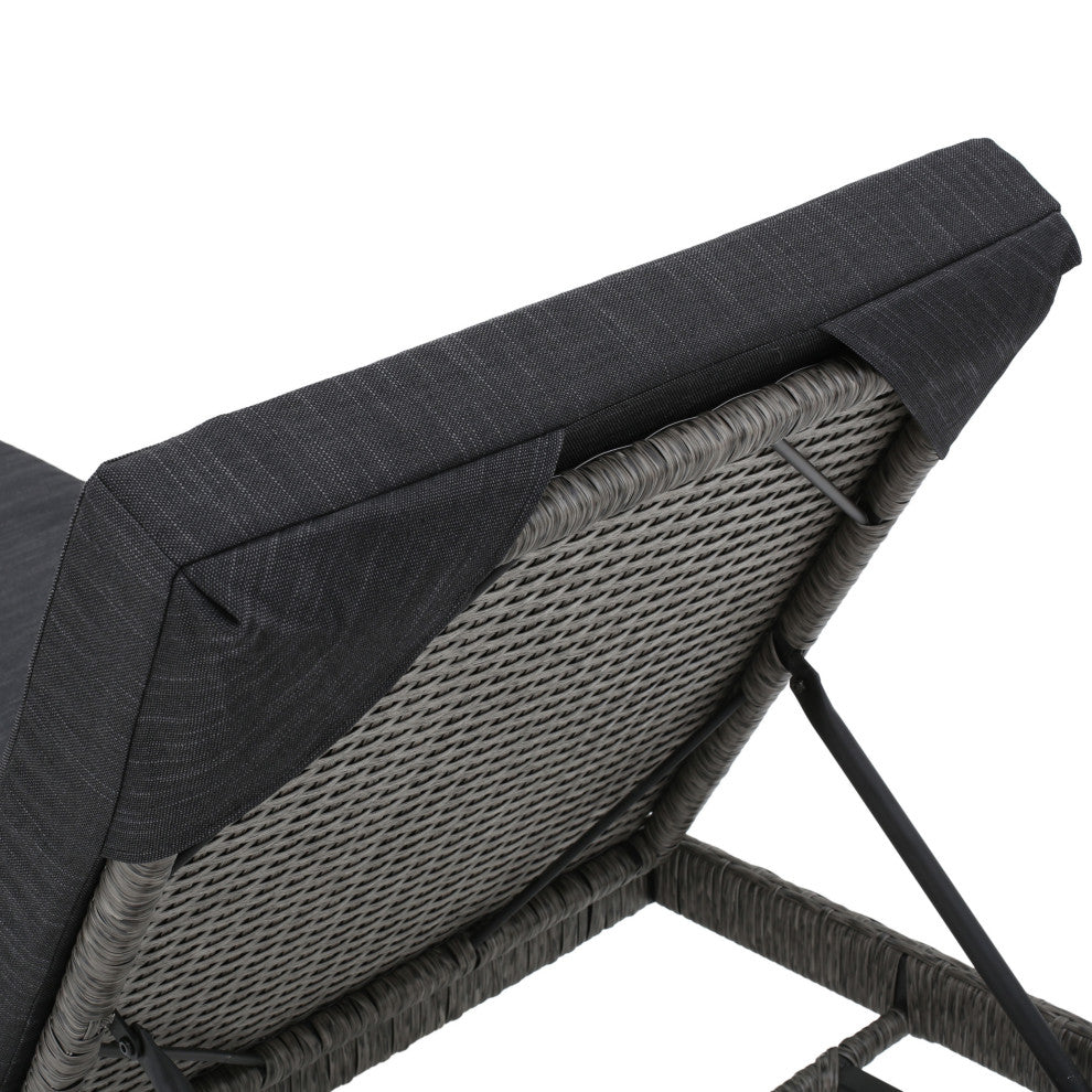 GDF Studio 13-Piece Phillips Outdoor Wicker Patio, Water Resistant Cushions Set
