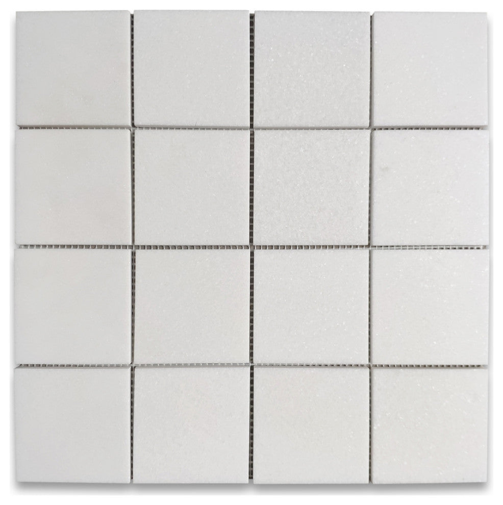 Thassos White Marble 3x3 Square Mosaic Tile Polished, 1 sheet