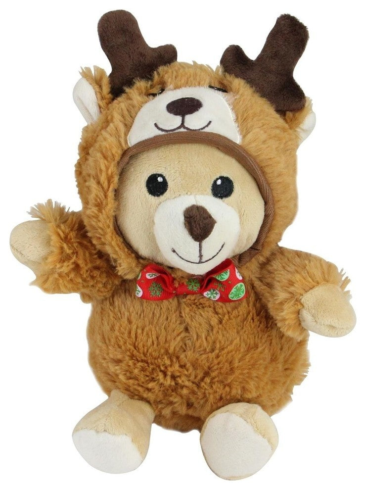 Plush Teddy Bear Stuffed Animal Figures in Christmas Costumes, 8", 3-Piece Set