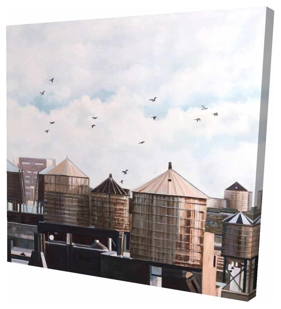 Water Towers, Fine Art Gallery Wrapped Canvas, 24"x24"