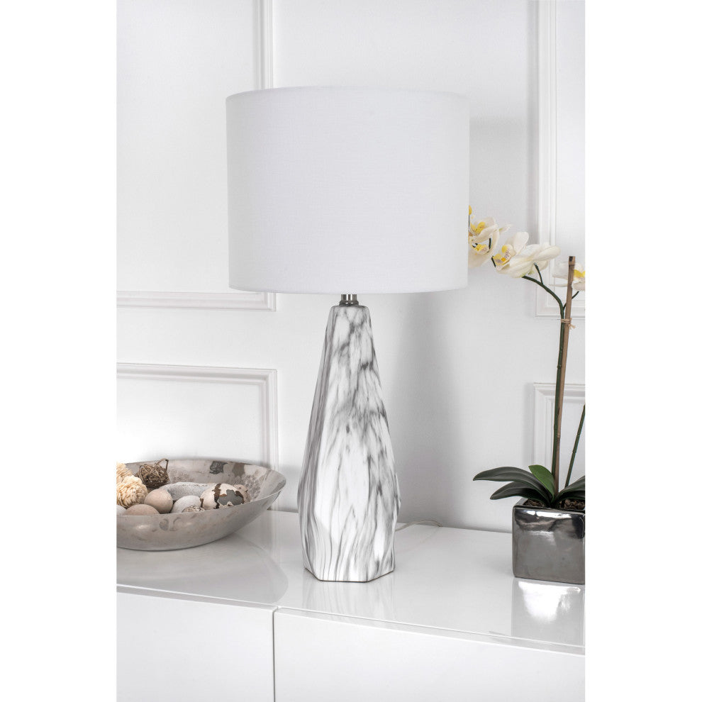 Nuloom Autumn Ceramic Linen Shade Table Lamp, 25"