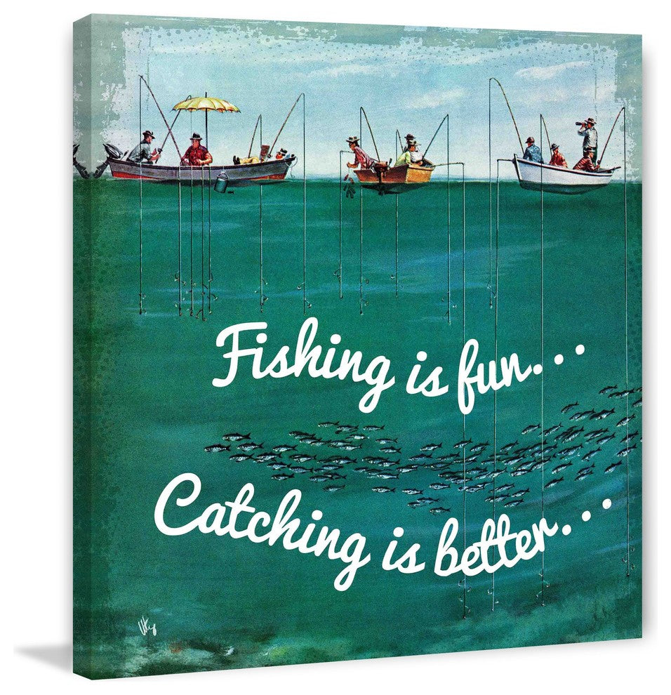 "School of Fish Among Lines Alternative Version" Thornton Utz on Canvas