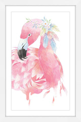 "Pink Flamingo" Framed Painting Print