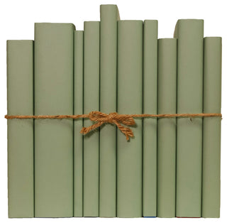 Decorative Books - Spanish Moss Oversized Paper Wrapped Book Bundle - 1 foot of Green Books